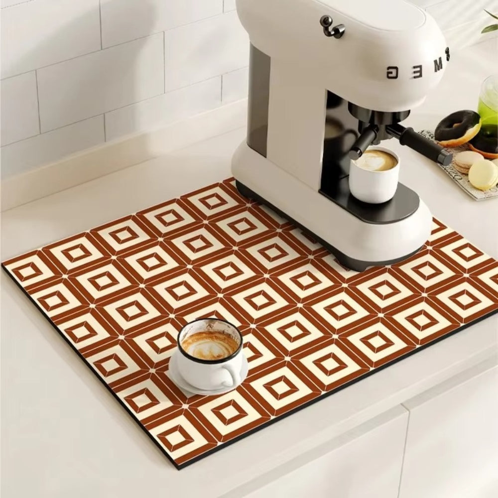 Talia Tapis à café | Absorbant, motif rétro façon carrelage
