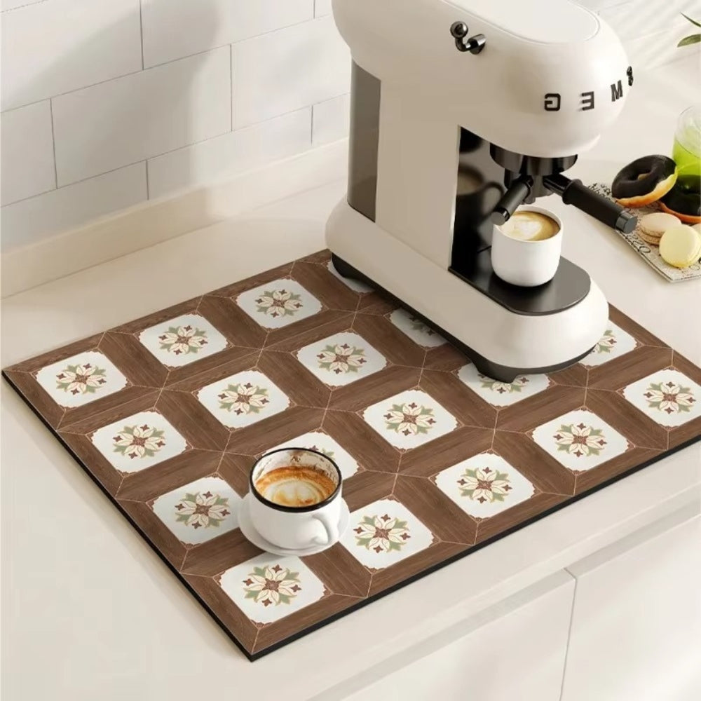 Talia Tapis à café | Absorbant, motif rétro façon carrelage