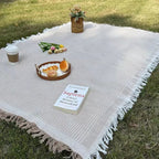 Tasselora Coperta da Picnic | Tessuto Leggero, Design Boho con Nappe Decorative