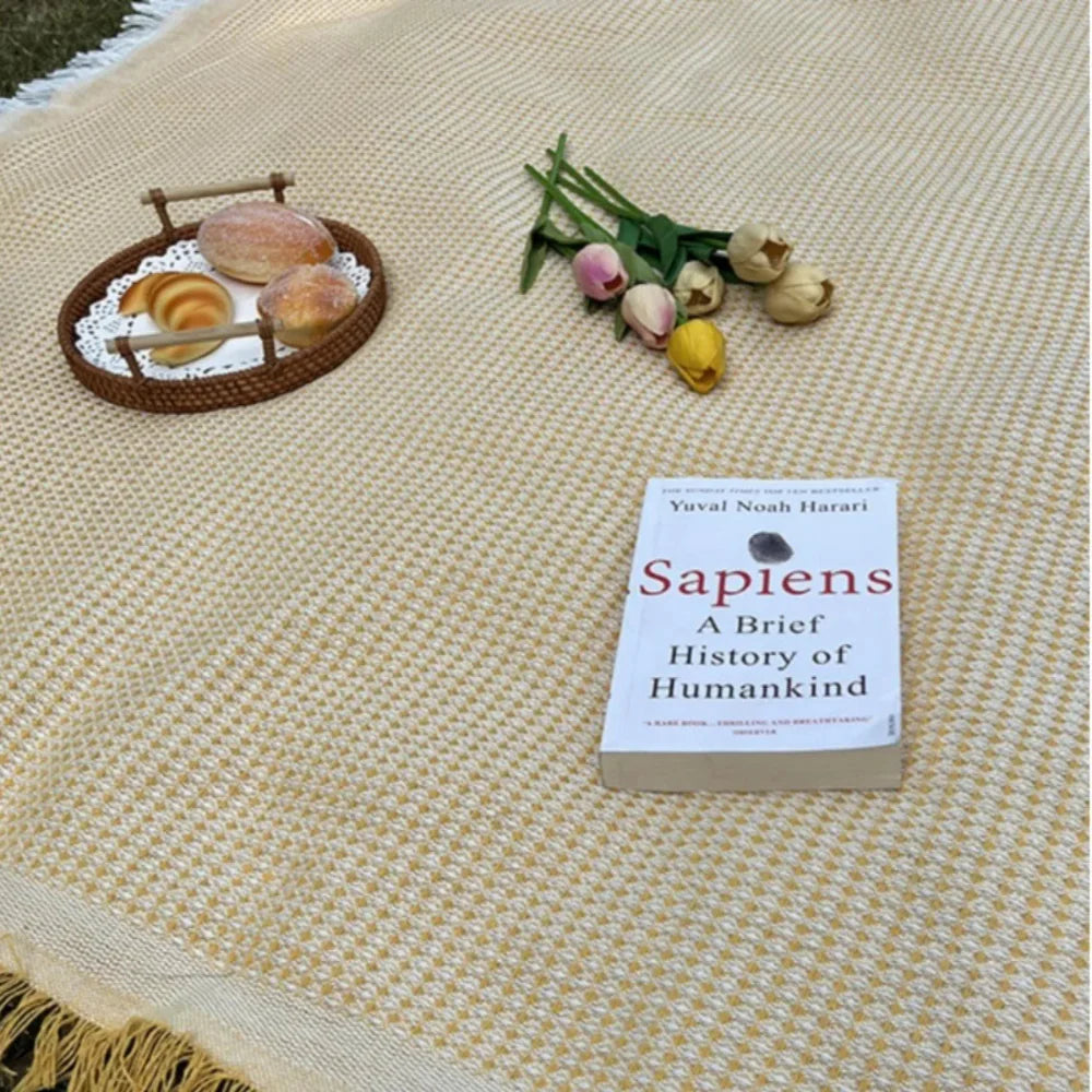 Tasselora Coperta da Picnic | Tessuto Leggero, Design Boho con Nappe Decorative