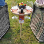 Tavolo Picnic Portatile | Legno con Porta Vino e Bicchieri Integrati