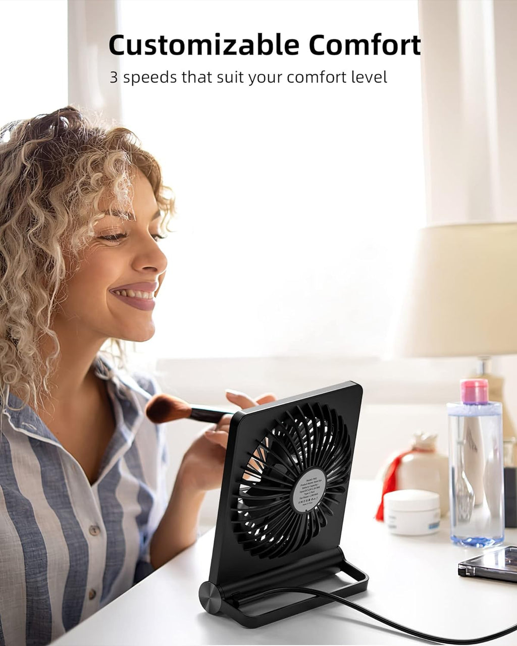 Vento Mini Ventilatore da Scrivania | Ultra Silenzioso, USB Compatto