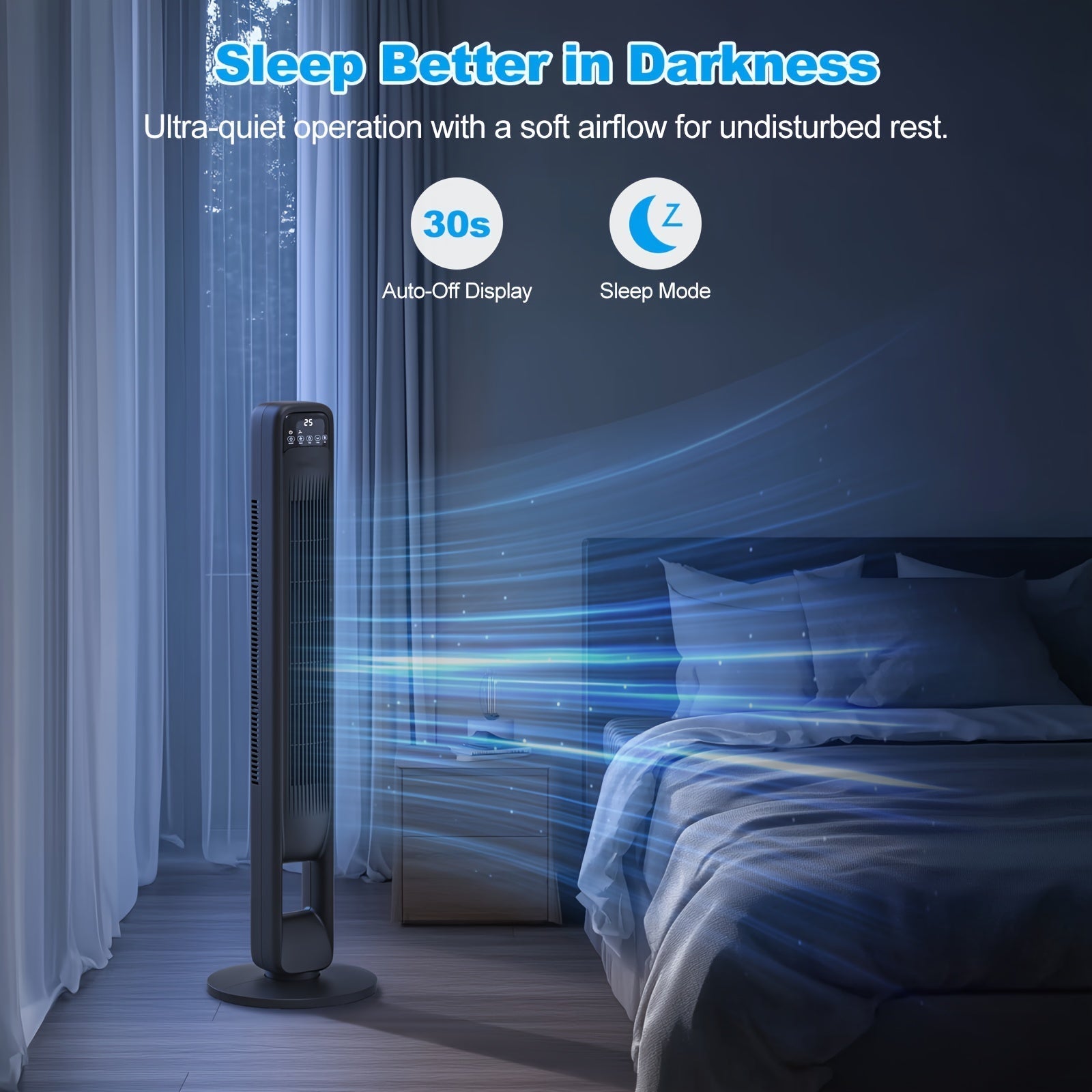 Vento Ventilateur colonne | Silencieux, sans pales, design élégant réglable