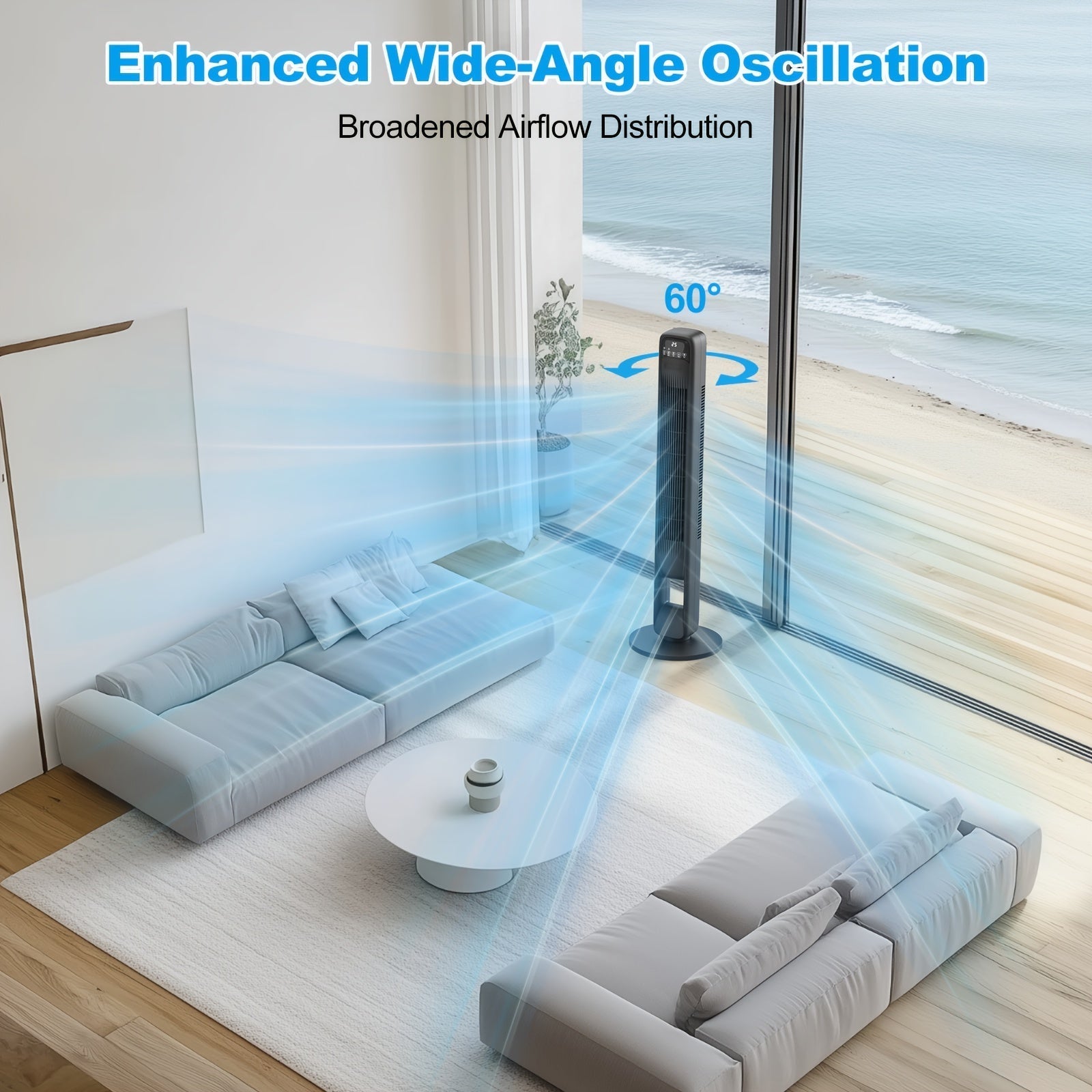 Vento Ventilateur colonne | Silencieux, sans pales, design élégant réglable