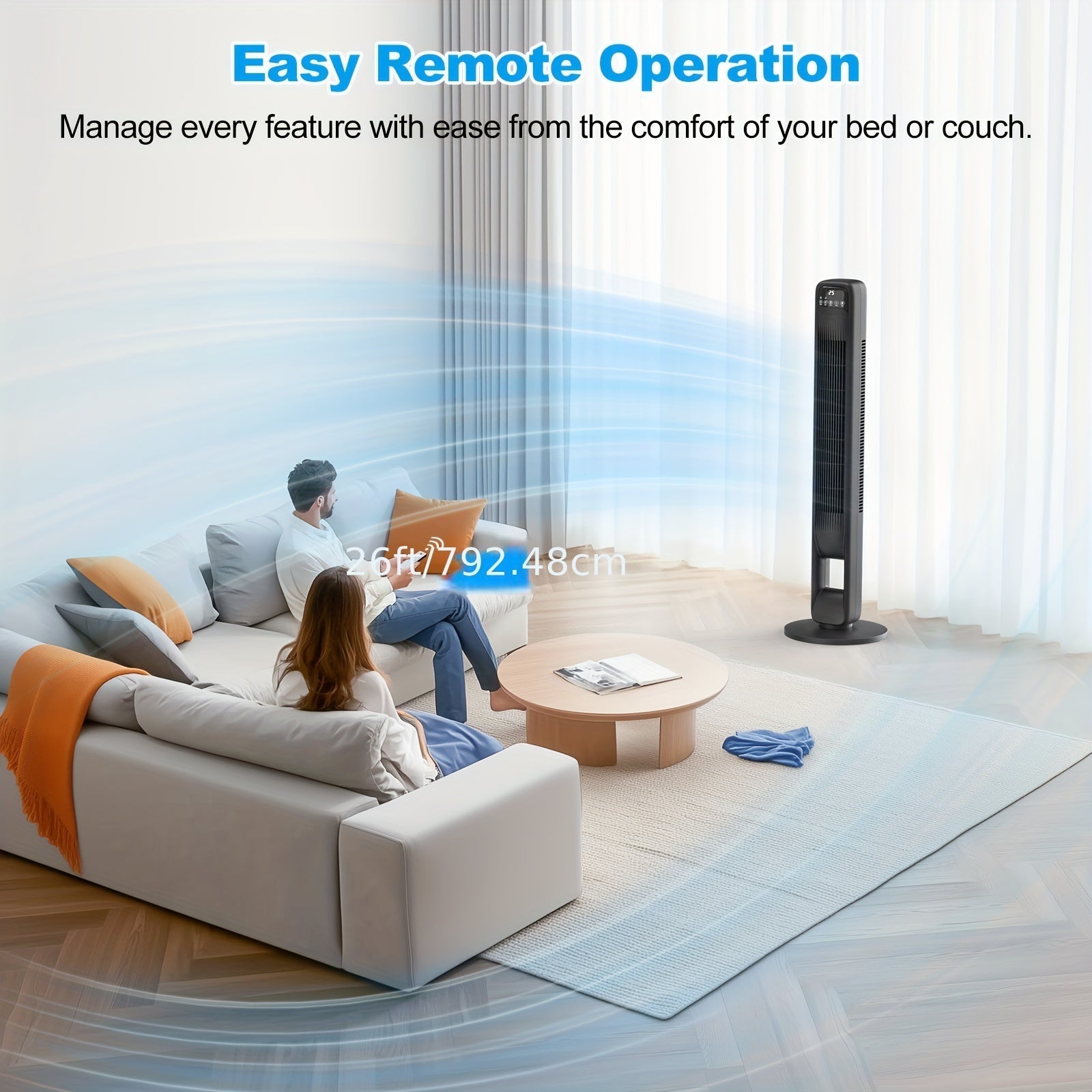 Vento Ventilateur colonne | Silencieux, sans pales, design élégant réglable