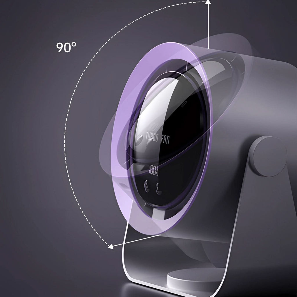 Vento Turbo Ventilatore Silenzioso | Design Senza Pale con Display LED