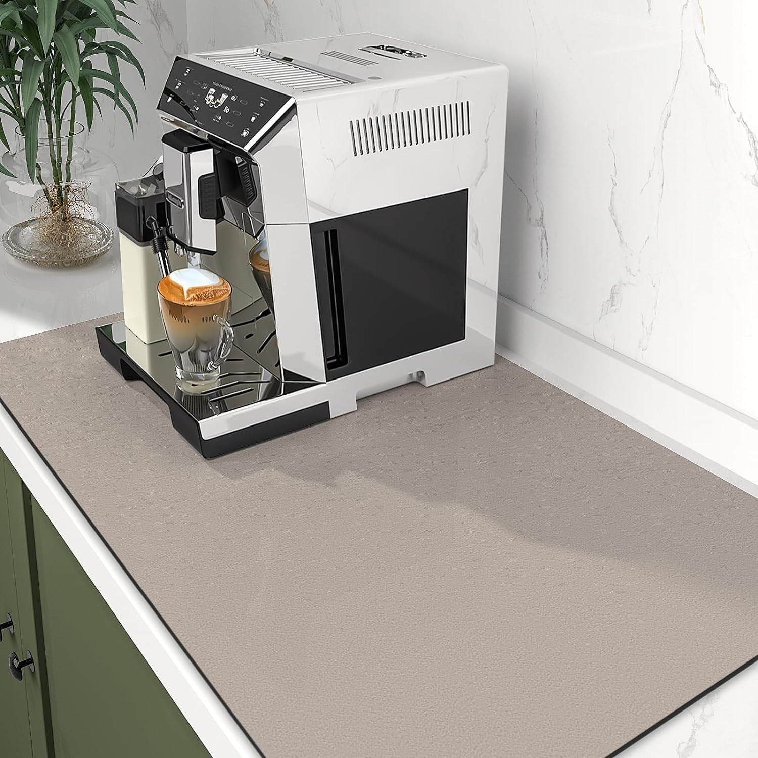Viki Tapis absorbant et antidérapant pour machine à café en caoutchouc de terre de diatomée
