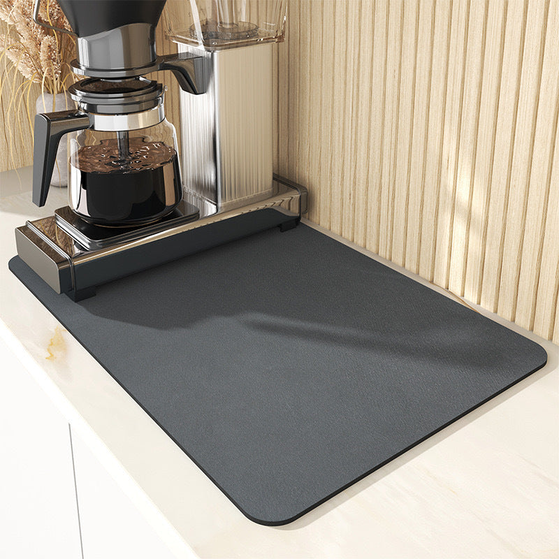 Viki Tapis absorbant et antidérapant pour machine à café en caoutchouc de terre de diatomée