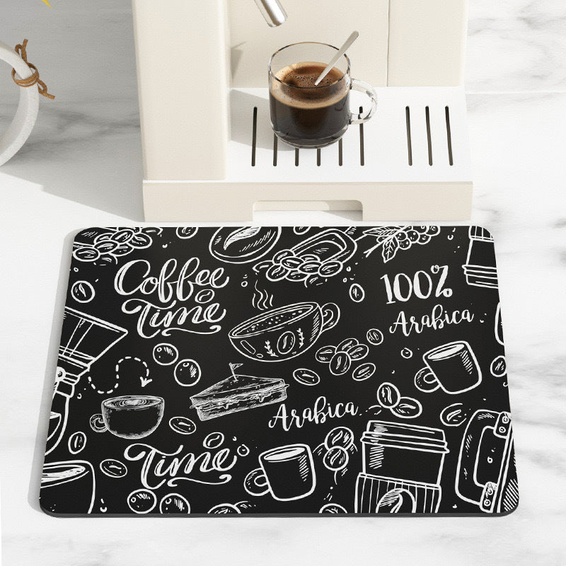 Viki Tapis absorbant et antidérapant pour machine à café en caoutchouc de terre de diatomée