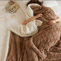 Wenla Couverture double pour l’hiver | Laine d’agneau et flanelle douce, épaisse et chaude