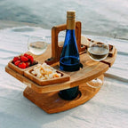 WineNest Tavolo da Vino | Legno Pieghevole e Portatile
