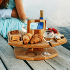 WineNest Tavolo da Vino | Legno Pieghevole e Portatile
