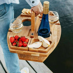 WineNest Tavolo da Vino | Legno Pieghevole e Portatile