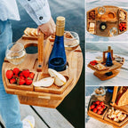 WineNest Tavolo da Vino | Legno Pieghevole e Portatile