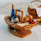 WineNest Tavolo da Vino | Legno Pieghevole e Portatile