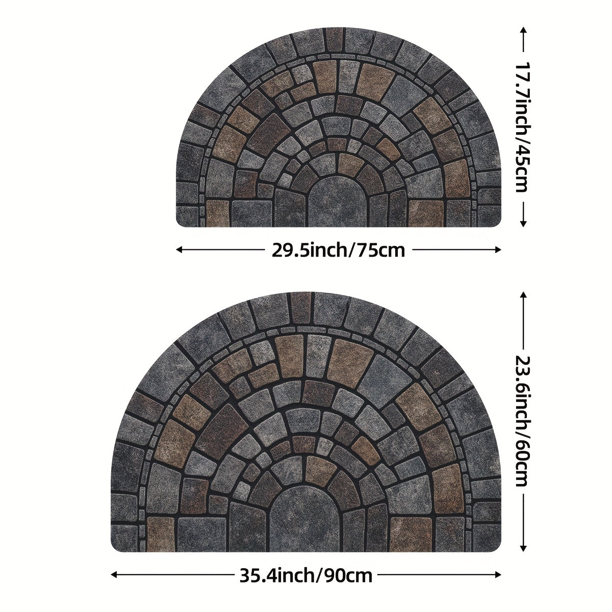 Zelo Zerbino Semicircolare | Mosaico in Poliestere Antiscivolo per Interni ed Esterni