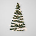 Albero di Natale da Parete con Luci LED a Batteria, 3 Misure