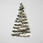 Albero di Natale da Parete con Luci LED a Batteria, 3 Misure
