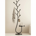 Appendiabiti da Terra ad Albero in Ferro Nero, Design a Rami