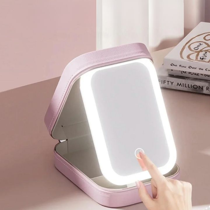 Beauty Case con Specchio LED 3 Luci - Trucco Sempre Perfetto