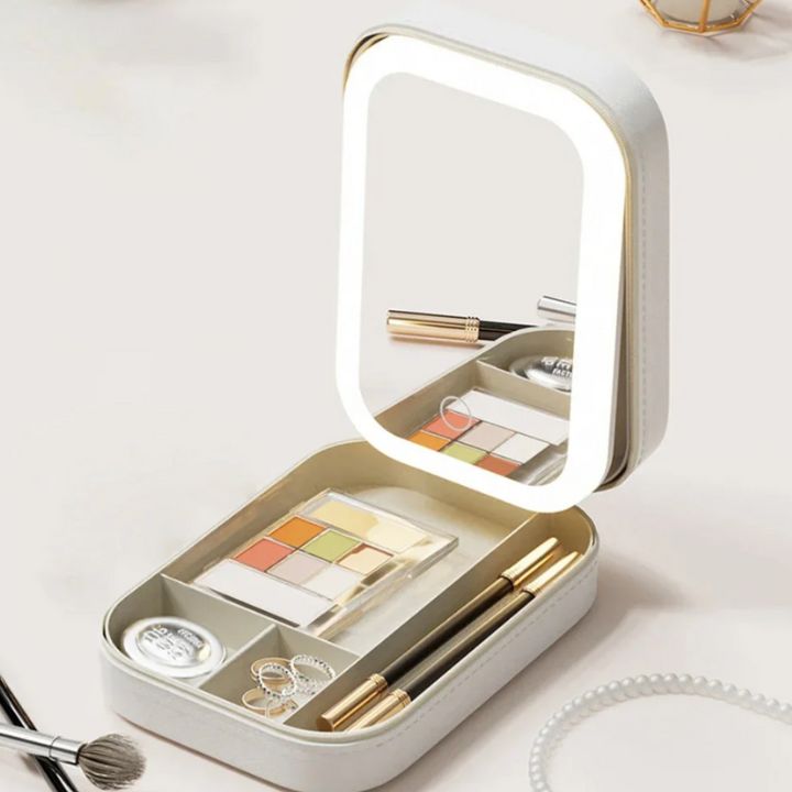 Beauty Case con Specchio LED 3 Luci - Trucco Sempre Perfetto