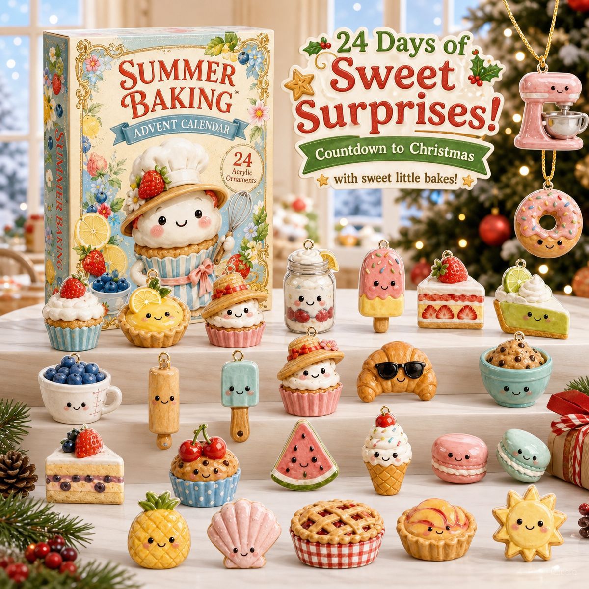 Calendario Avvento Blind Box Dessert da Forno Ciondolo 2D