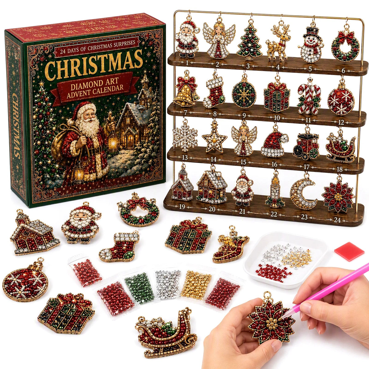 Calendario Avvento Diamond Painting 24 Ornamenti Fai da Te Bambini