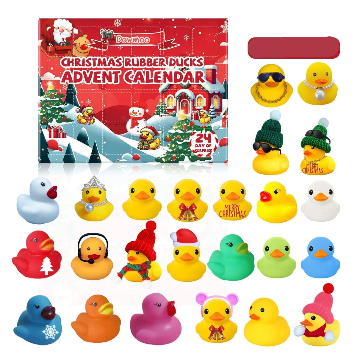 Calendario Avvento Natale 24 Paperelle di Gomma