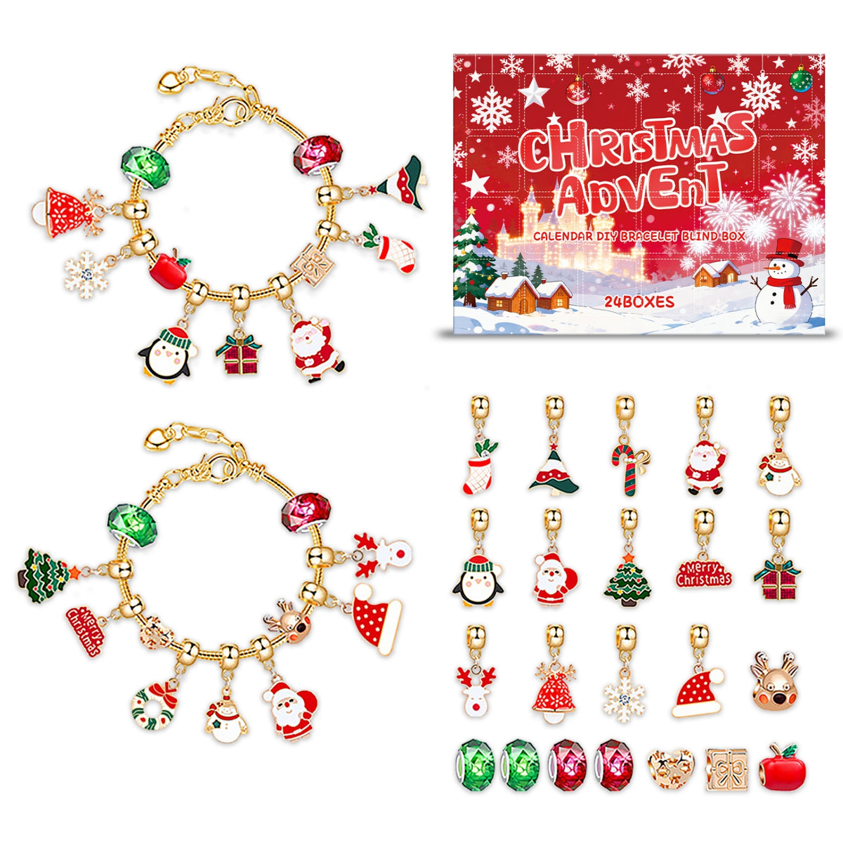 Calendario Avvento Natale Fai da Te Braccialetti Blind Box 24pz