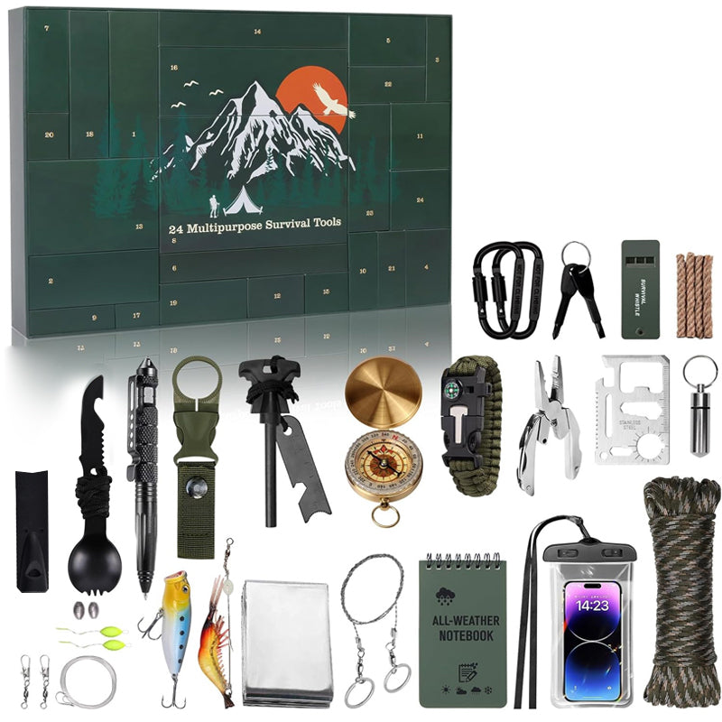 Calendario Avvento Sopravvivenza 24 Caselle Outdoor Campeggio Trekking