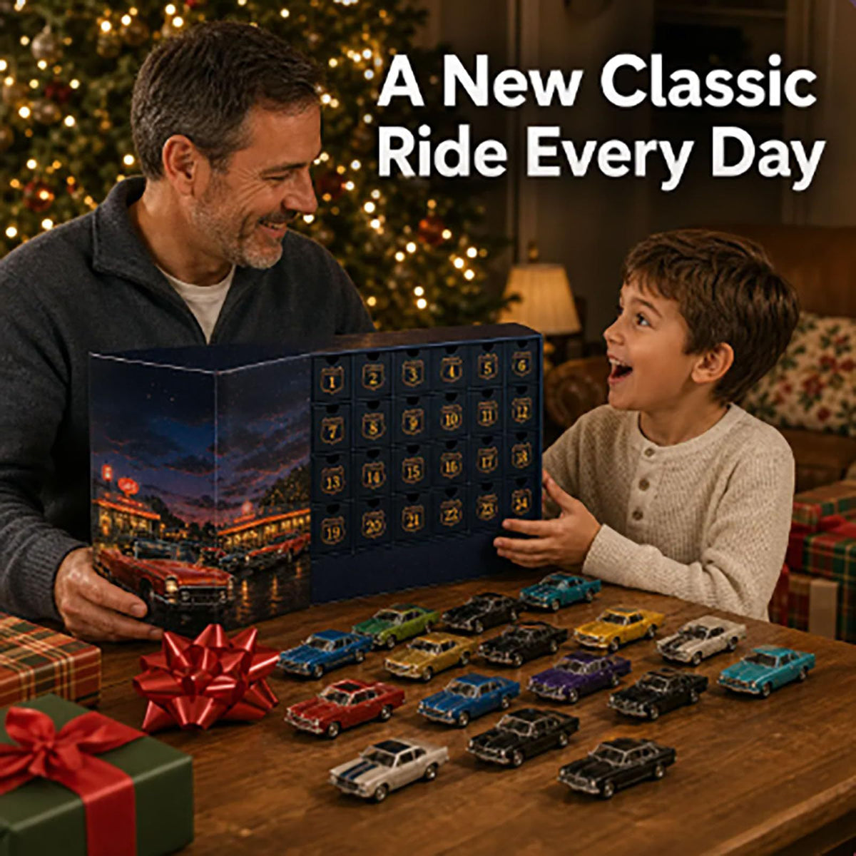 Calendario dell'Avvento 24 Giorni Auto Americane Classiche