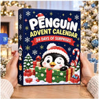 Calendario dell'Avvento con 24 Statuette di Pinguini Uniche