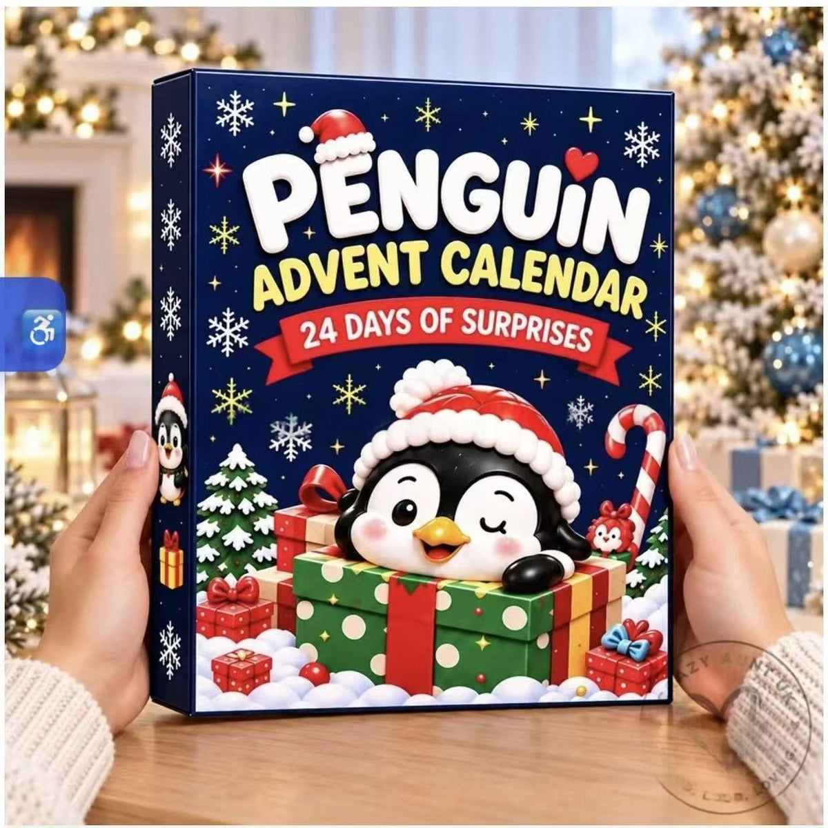 Calendario dell'Avvento con 24 Statuette di Pinguini Uniche