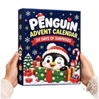 Calendario dell'Avvento con 24 Statuette di Pinguini Uniche