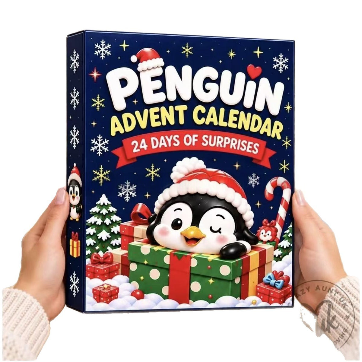Calendario dell'Avvento con 24 Statuette di Pinguini Uniche