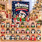 Calendario dell'Avvento con 24 Statuette di Pinguini Uniche
