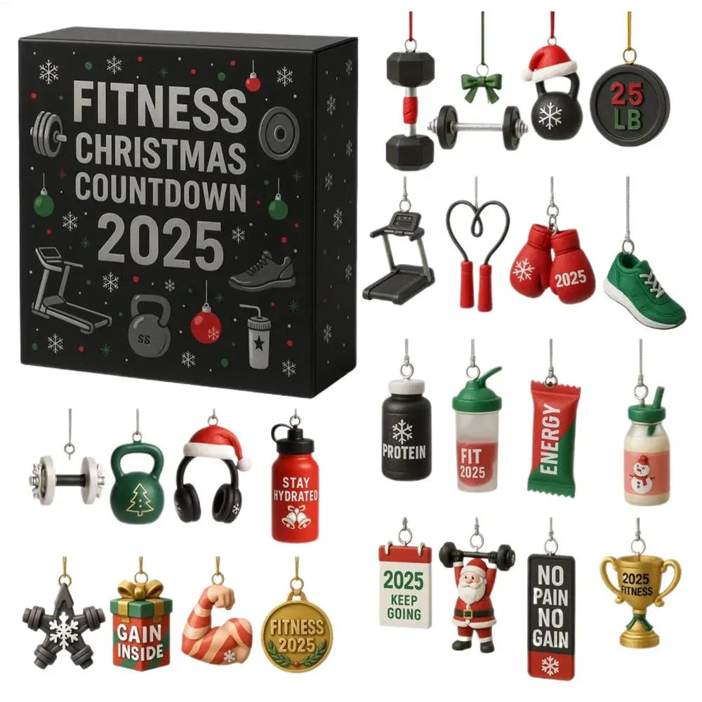 Calendario dell'Avvento Fitness 24 Giorni in Acrilico Motivazionale