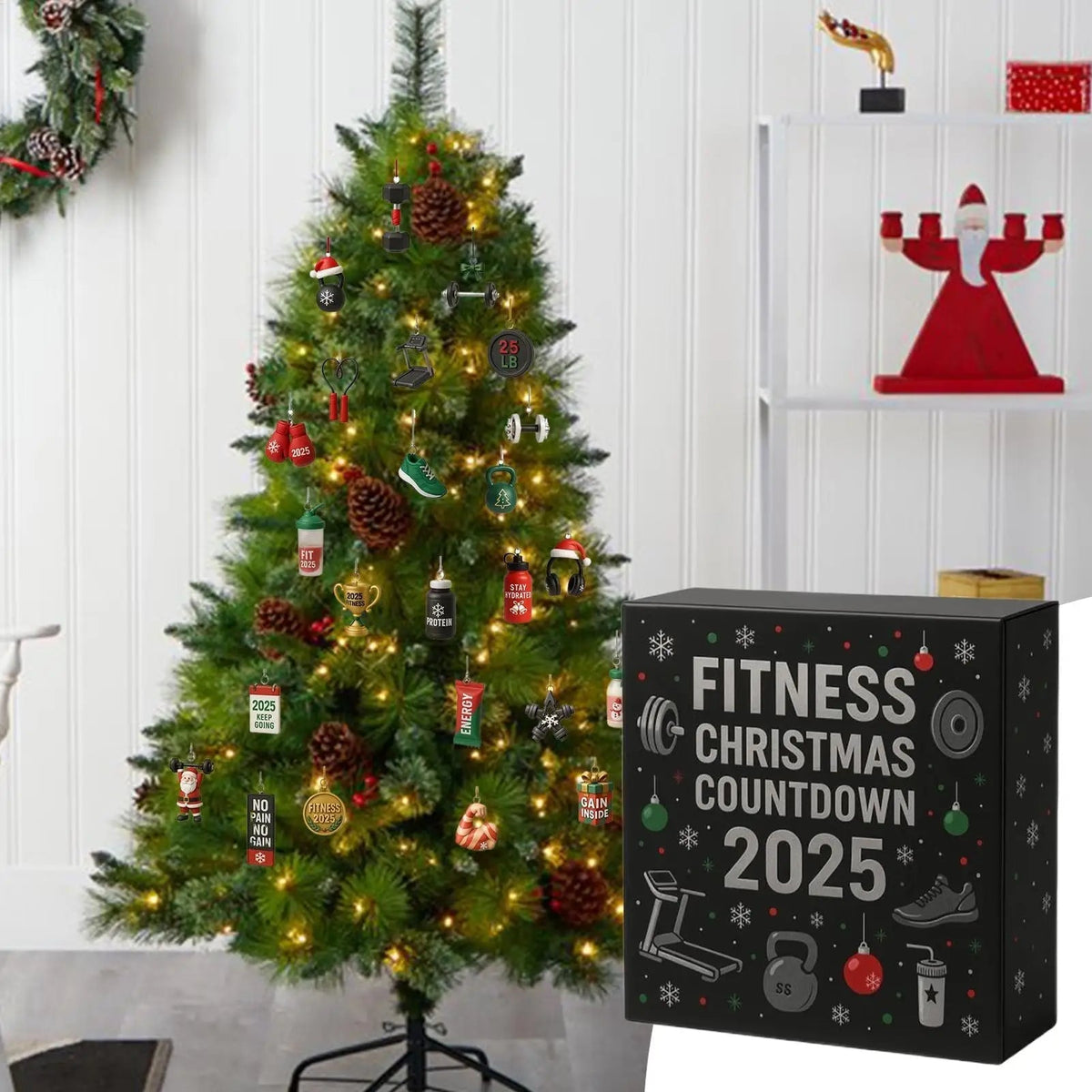 Calendario dell'Avvento Fitness 24 Giorni in Acrilico Motivazionale