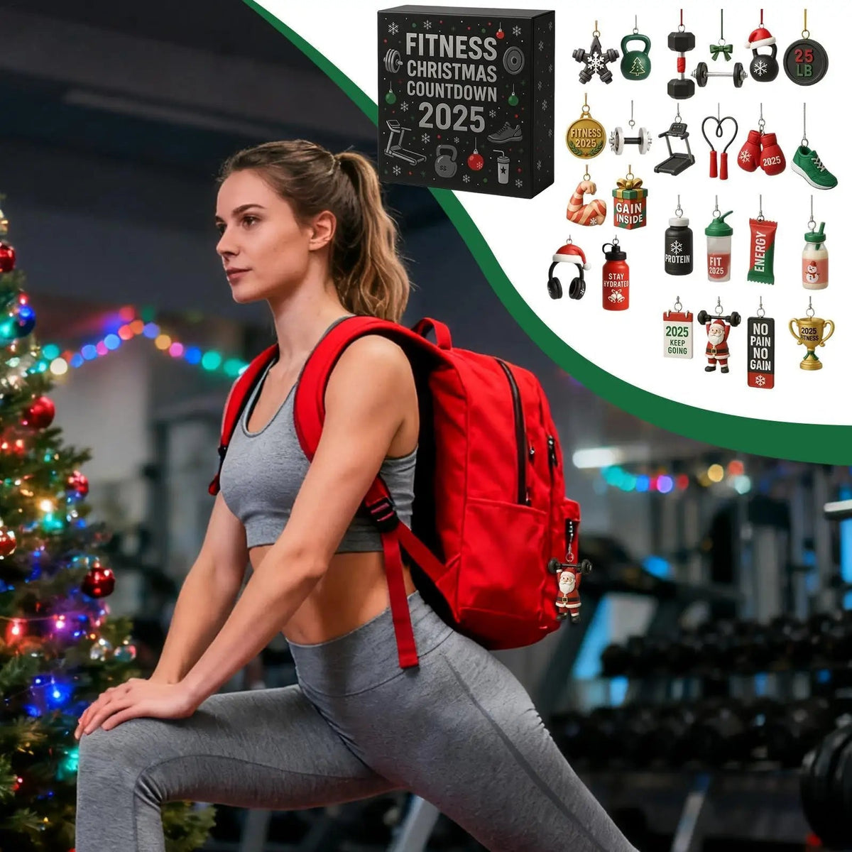 Calendario dell'Avvento Fitness 24 Giorni in Acrilico Motivazionale