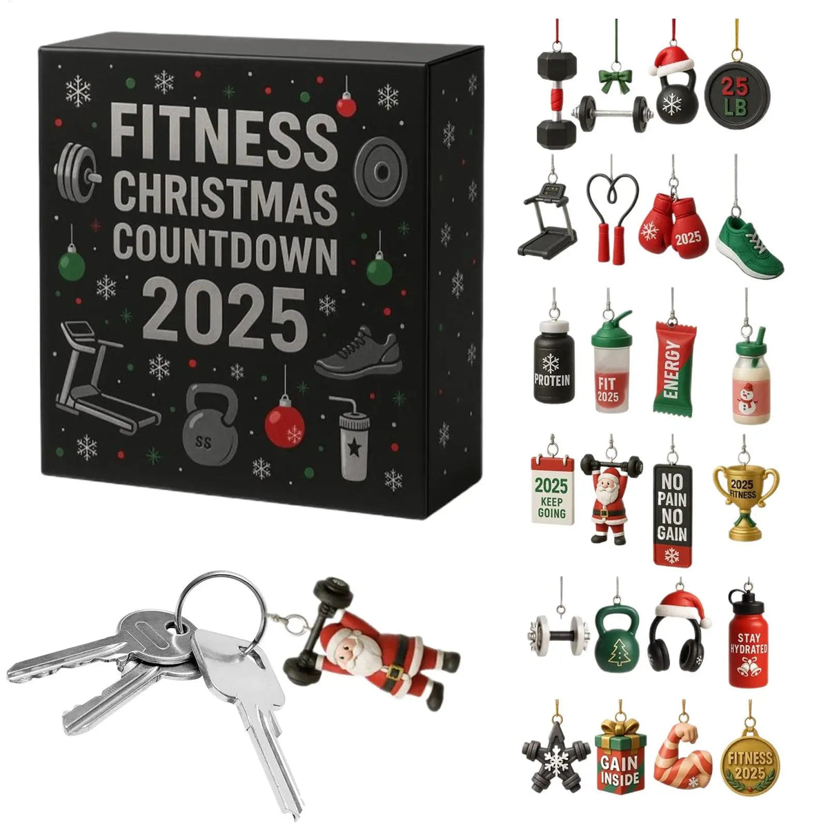 Calendario dell'Avvento Fitness 24 Giorni in Acrilico Motivazionale