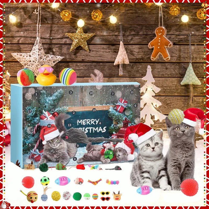 Calendario dell'Avvento per Gatti con 23 Giocattoli alla Catnip