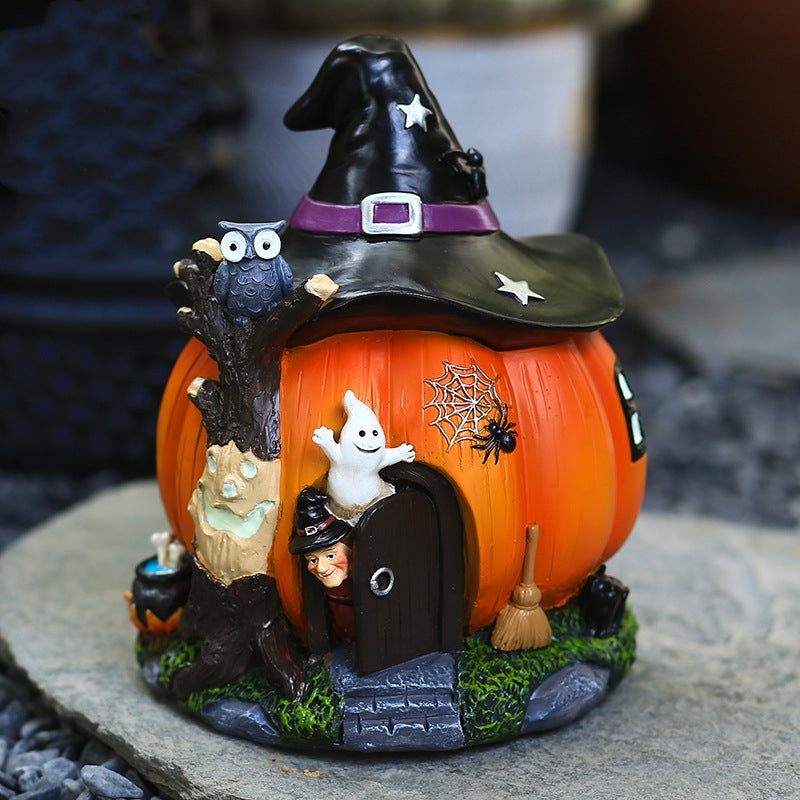 Casa Zucca Strega Halloween con Dettagli Fosforescenti