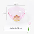 Ciotola dessert in vetro borosilicato colorata con cucchiaino
