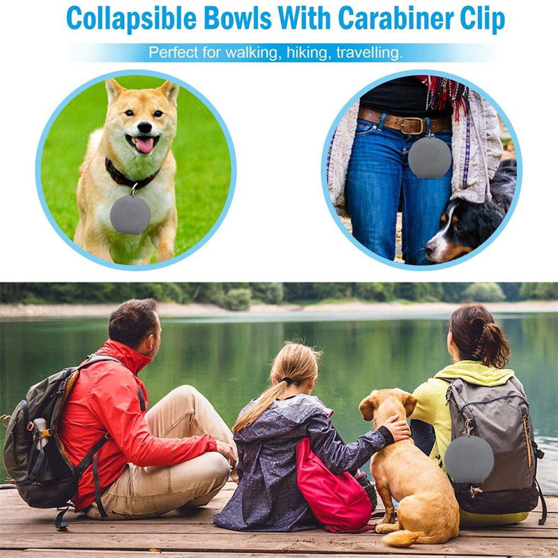 Ciotola Pieghevole Doppia per Cani - Set Viaggio Cibo e Acqua