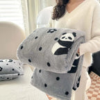 Coperta in Flanella a Quadri, Morbida e Traspirante, Rosa/Bianco