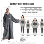 Coperta Indossabile con Cappuccio Sherpa Maniche e Tasca 140cm