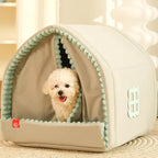 Cuccia per Animali con Tende, Letto Chiuso Comfort Cane Gatto
