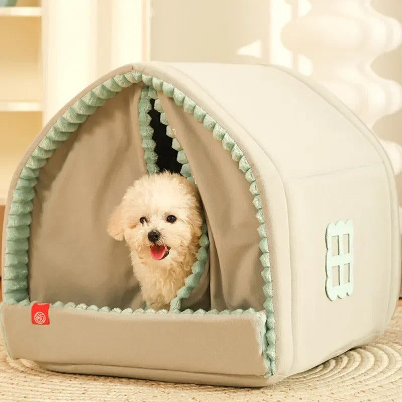 Cuccia per Animali con Tende, Letto Chiuso Comfort Cane Gatto