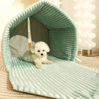 Cuccia per Animali con Tende, Letto Chiuso Comfort Cane Gatto