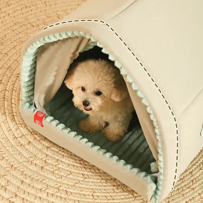Cuccia per Animali con Tende, Letto Chiuso Comfort Cane Gatto